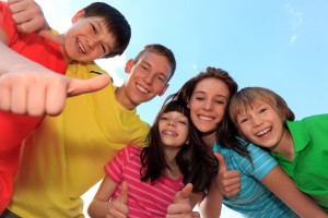 Happy brothers and sisters